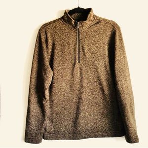 Van Heusen 1/4 ZIP Cadet Collar L/S Pullover, Olive Green, SZ S NWOT Soft Fleece